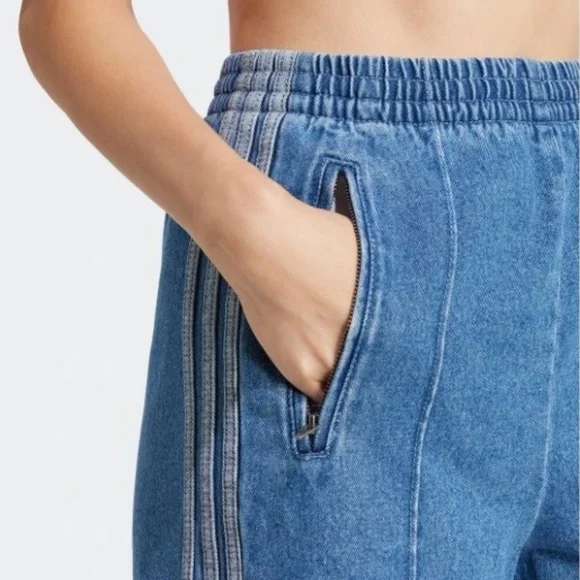 Adidas Originals Firebird Women's Blue Denim Shorts - Picture 4 of 7